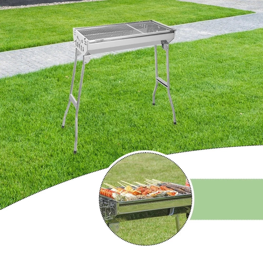 Trade Shop - Barbecue Grill Portatile Pieghevole A Carbone Campeggio Escursioni Picnic Giardino 638964 -