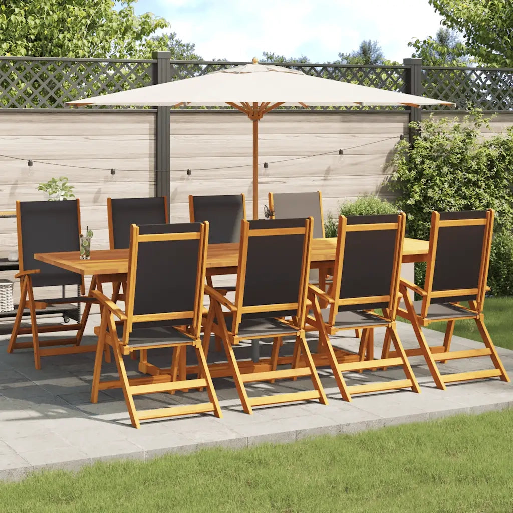 Sedie da Giardino Pieghevoli 8 pz Massello d'Acacia e Textilene 3120456