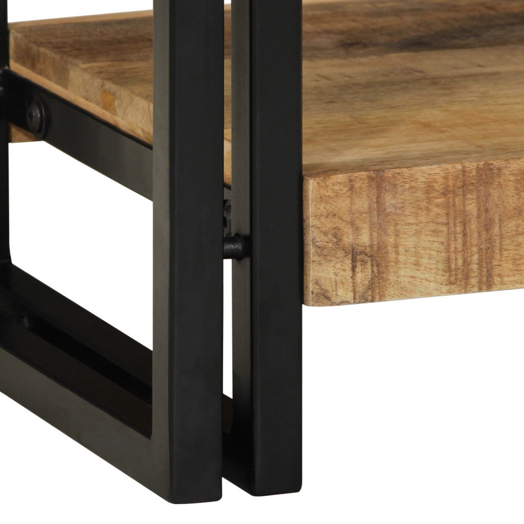 Tavolo Consolle 90x33x75 cm Legno Massello di Mango Grezzo