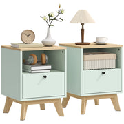 Comodino ¨C zephmum ¨C Effetto Rovere e Verde Chiaro 40x40x55