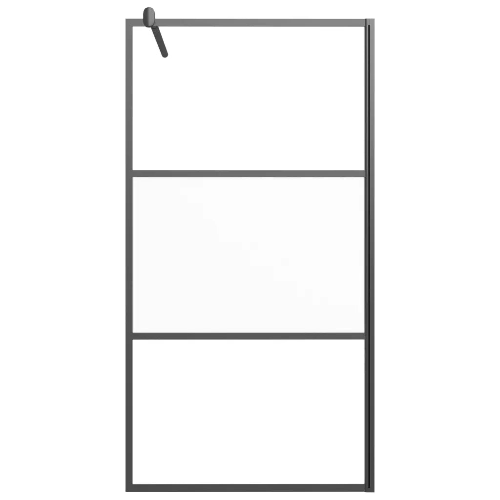 Parete Doccia Walk in 100x195cm Vetro Semi Smerigliato ESG Nero 151874