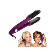 Trade Shop - Spazzola Piastra Elettrica Liscia Capelli Crea Ricci Onde Ionic 2 In 1 Styler -