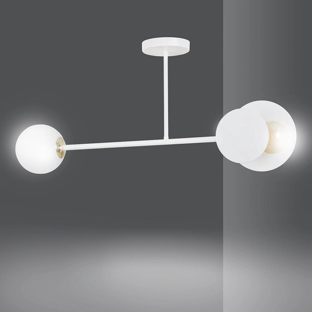 Plafoniera Emibig Minerva bianca 2xE27 vetro 80cm dimmerabile