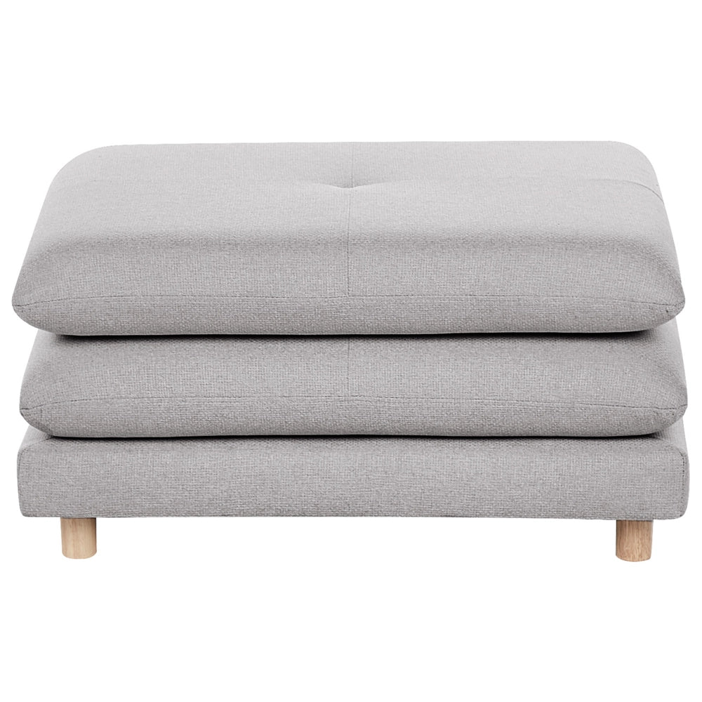 Pouf imbottito in tessuto di poliestere con cuscino grigio stile moderno