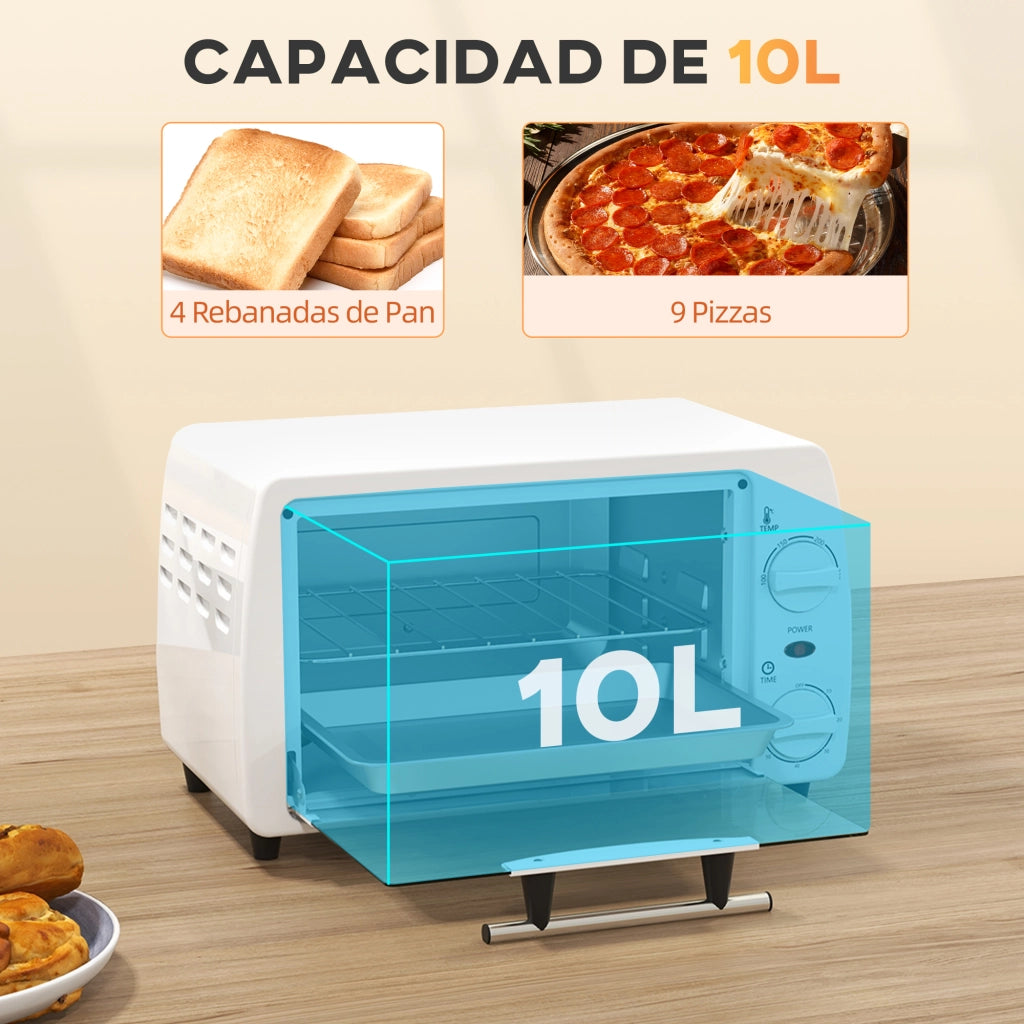 Forno Elettrico da Tavolo 10L ¨C Xylo ¨C 750W 230¡ãC Timer Bianco 36,5x26x22cm