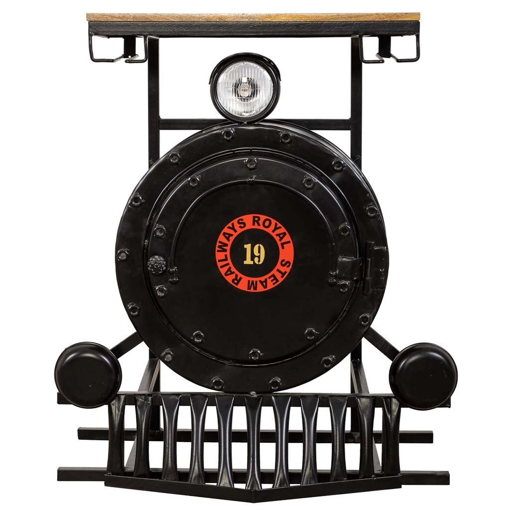Mobile bar locomotiva artigianale ferro legno 75x47x90 cm