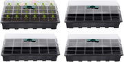 4 contenitori per semi 24 celle in plastica con aperture di ventilazione regolabili (compresi i coperchi e le basi)