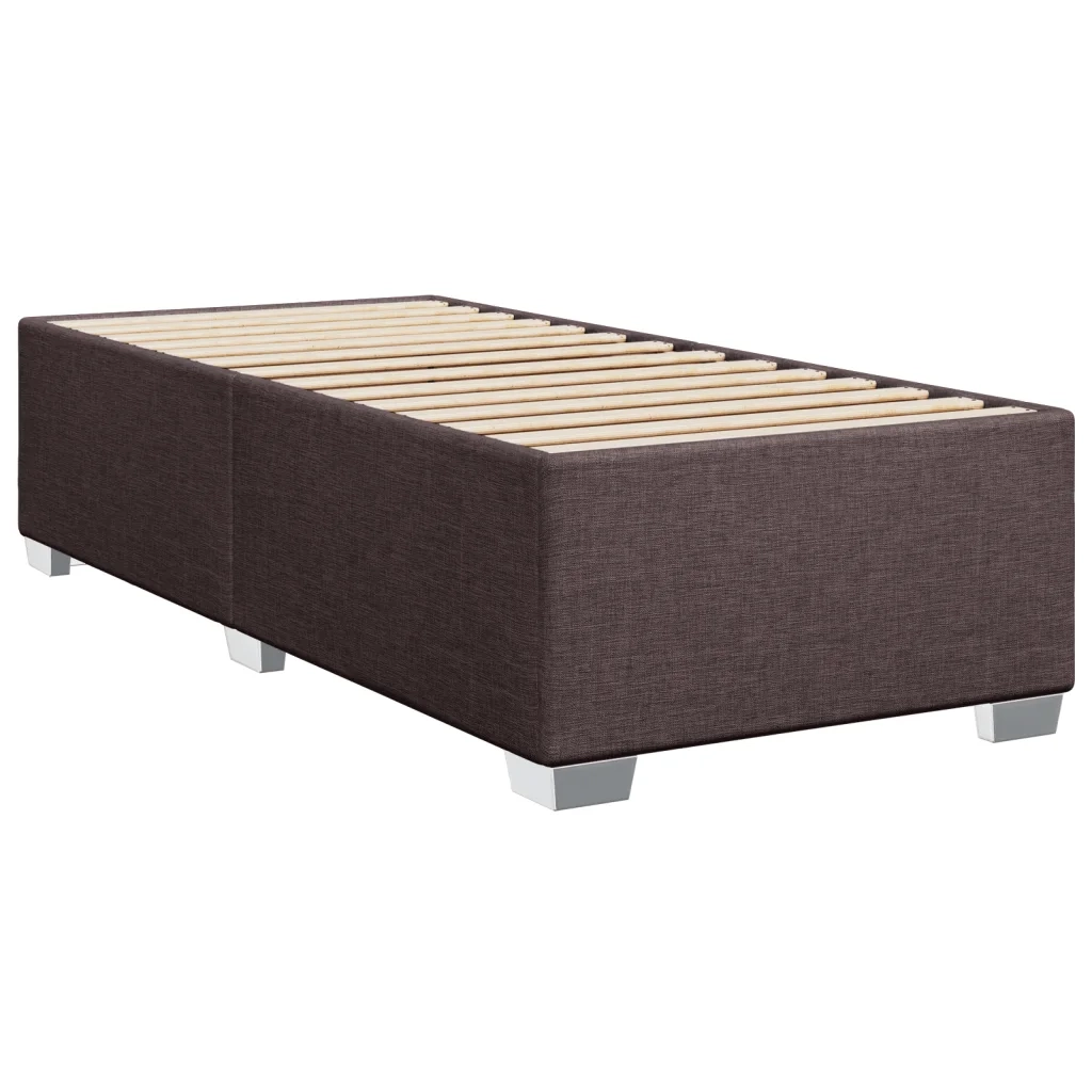 vidaXL Giroletto a Molle con Materasso Marrone Scuro 90x200 cm Tessuto