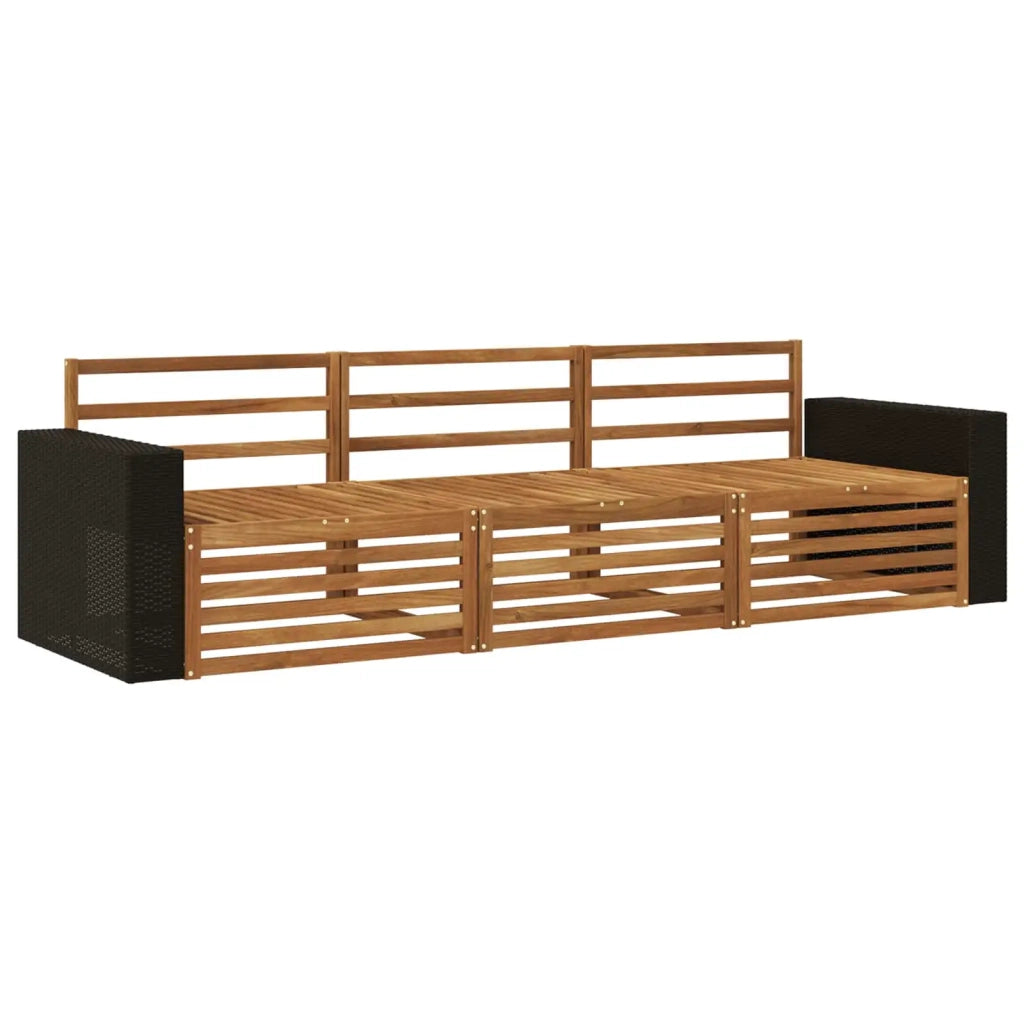 Set di divani da esterno 3 pz Naturale Legno di Acacia Massello 3382972