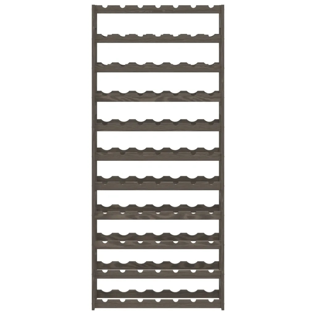 Portabottiglie per 77 Bottiglie Grigio Legno Massello di Pino 373383