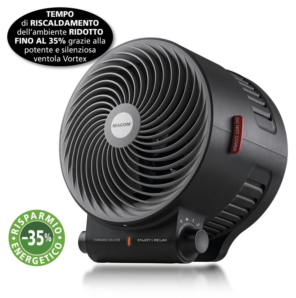 Macom Enjoy & Relax Tornado Interno Nero 2000 W Riscaldatore ambiente elettrico con ventilatore