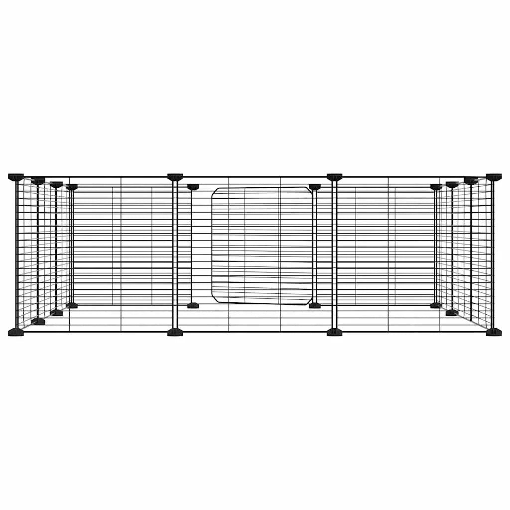 Gabbia per animali domestici a 12 pannelli con porta 35 x 35 cm nera 02_0041559