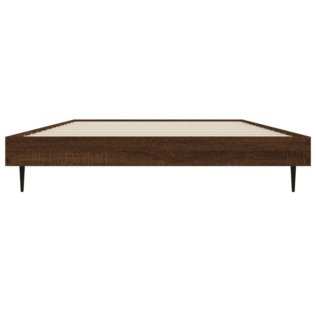 Letto singolo | Letto per adulti | Giroletto senza Materasso Rovere Marrone 100x200 cm Truciolato