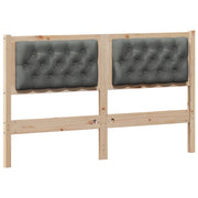 Testiera | Testata marrone e grigio scuro 140 cm Legno di pino massello