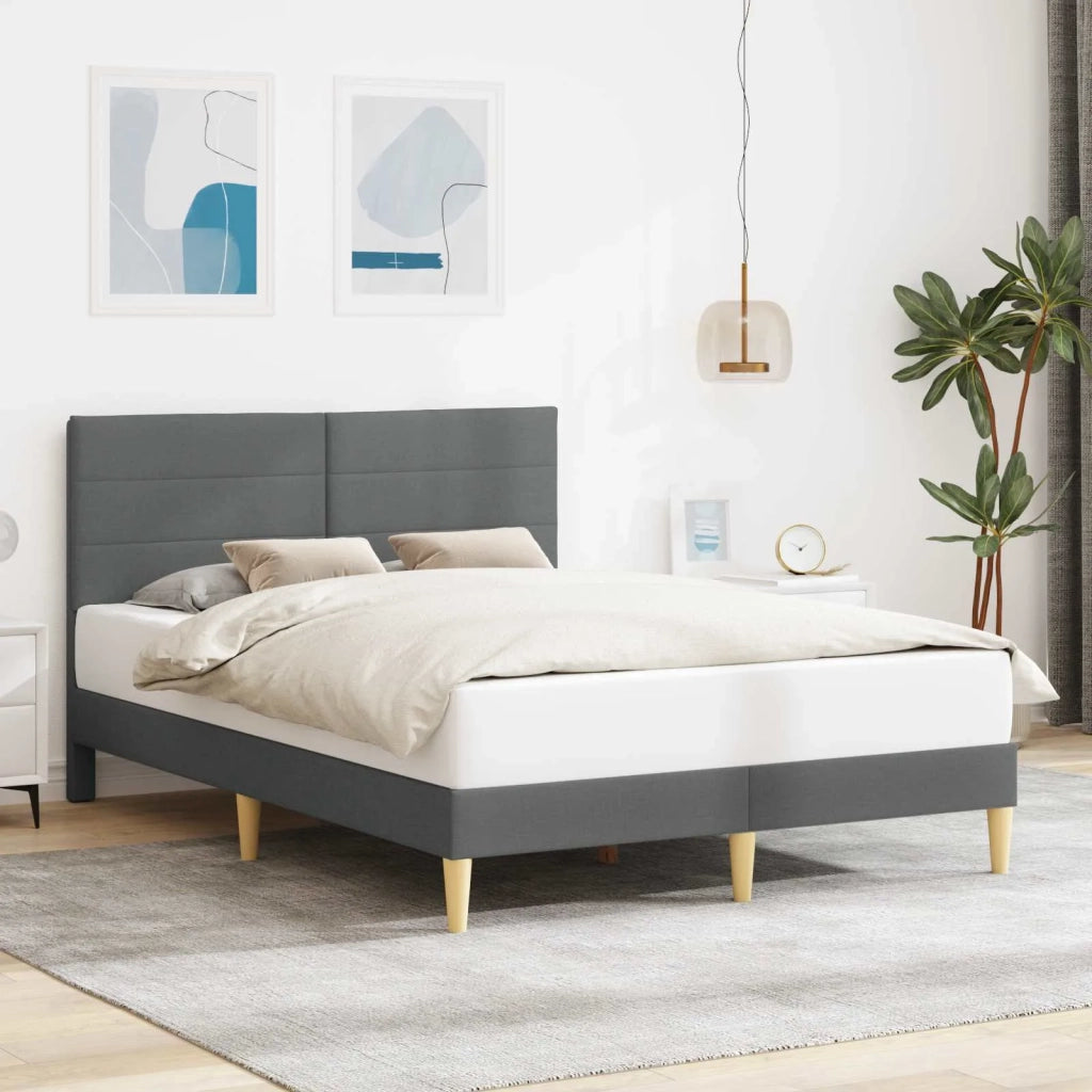 Struttura del letto Grigio Scuro 140 x 200 cm Tessuto