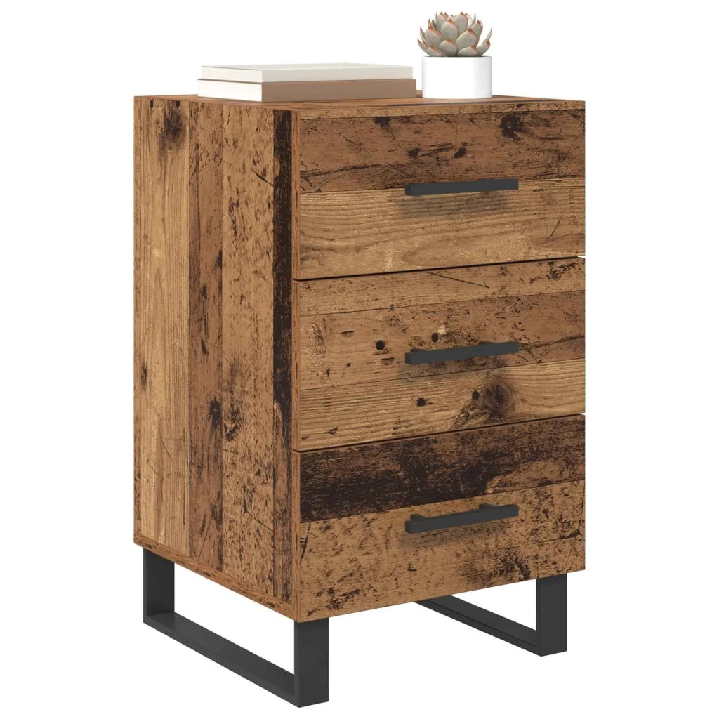 Armadio da Notte con cassetto Legno vecchio 40 x 40 x 66 cm
