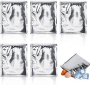 Set di sacchetti di isolamento riutilizzabili, 5-pack contenitore di conservazione alimentare con isolamento in alluminio, sacchetto termico per trasporto cibo, sacchetto acqua-tetto per trasporto termico, sacchetto di imballaggio per pranzo.