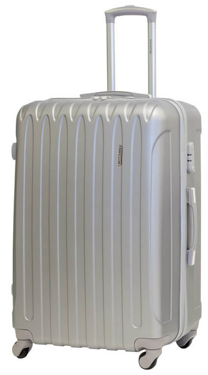 Trolley Valigia Grande Rigida in ABS 4 Ruote TSA Ravizzoni Dubai Silver