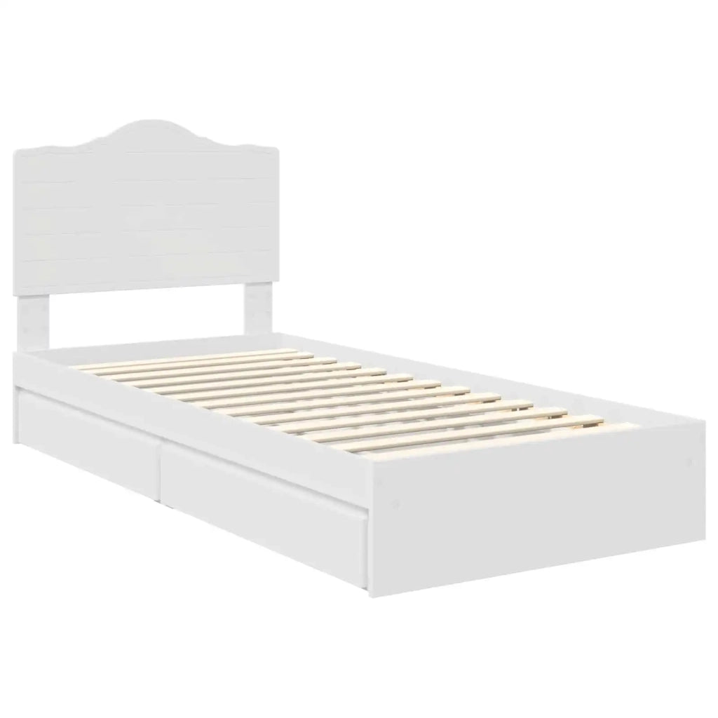 Letto con Contenitore Bianco 70 x 190 cm Legno multistrato 3413555