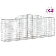 Set di 4 gabbioni ad arco per recinzione gabbia o muro di contenimento 300 x 50 x 100/120 cm ferro zincato argento 02_0041464