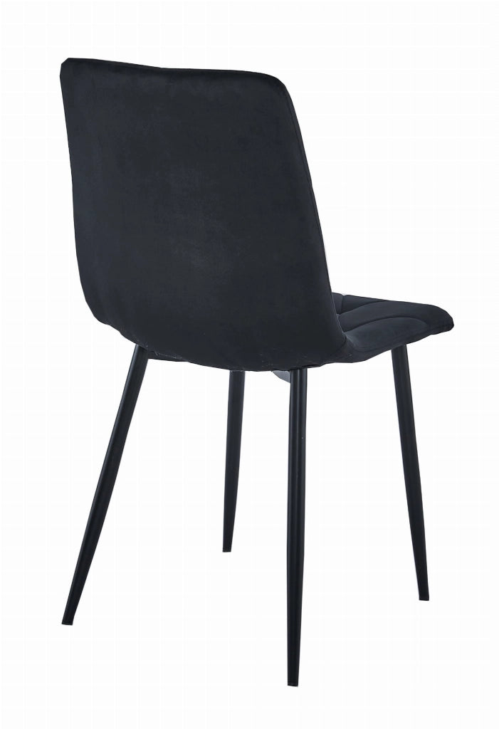 Set di 4 sedie Valora Tyra in velluto nero con gambe in metallo