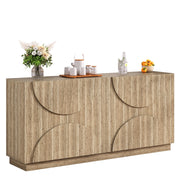 Sideboard con ripiani e Rebounder, venatura del legno naturale
