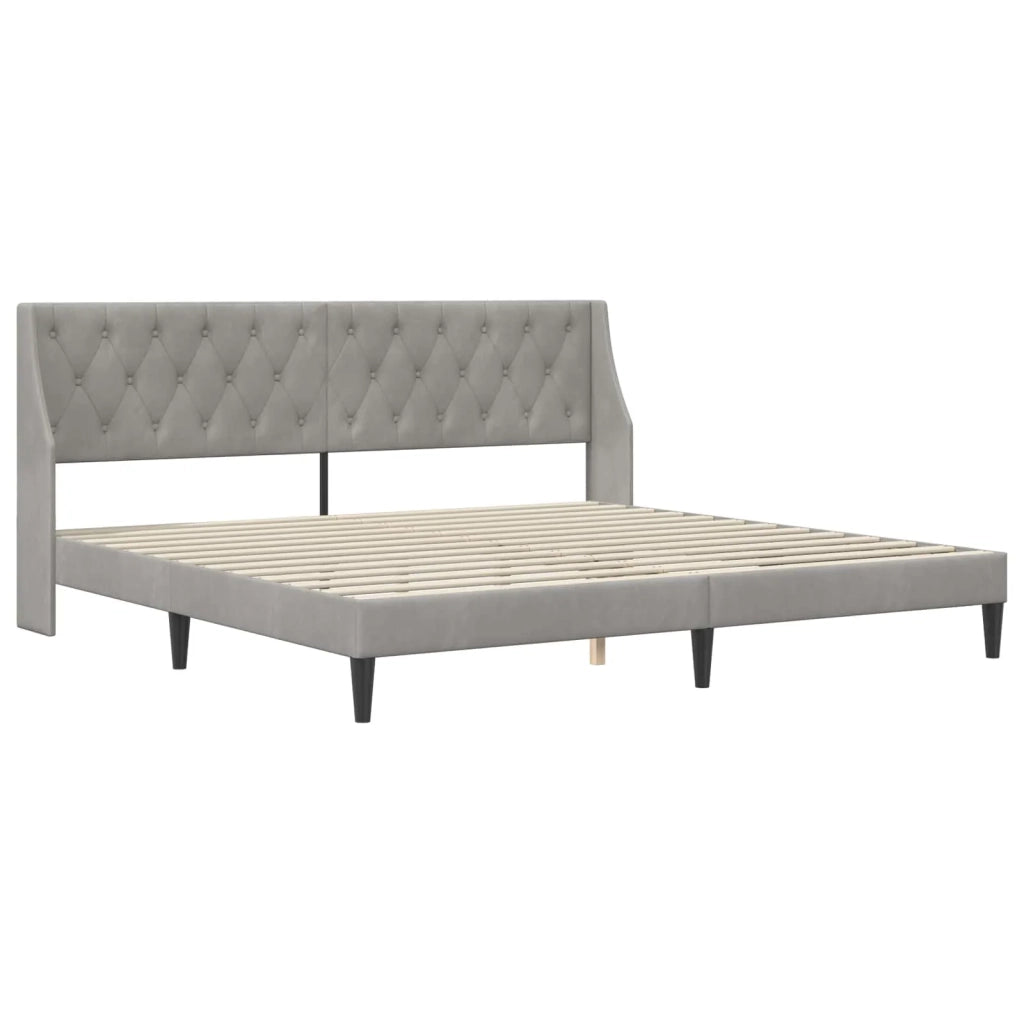 Struttura del letto Grigio chiaro 200 x 200 cm Velluto