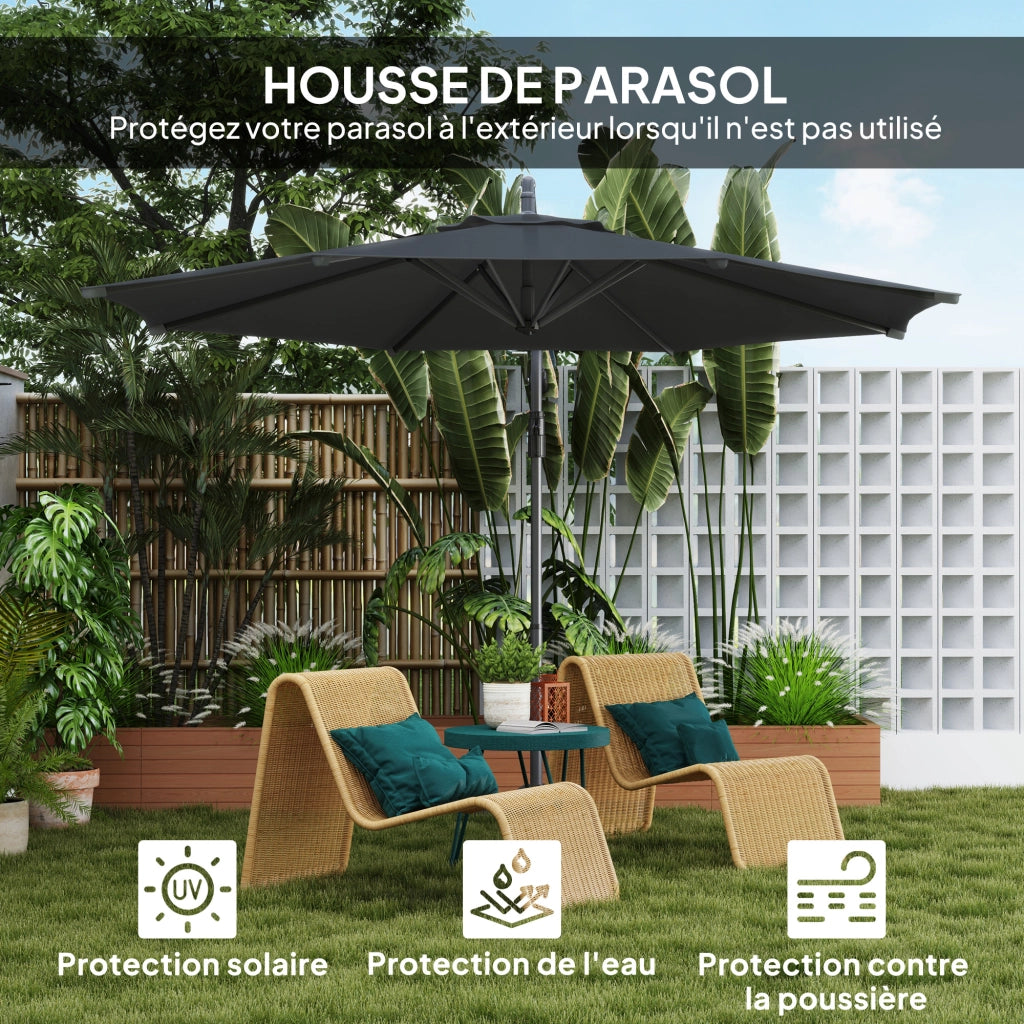 Ombrellone da giardino pieghevole ottagonale ¨C zephmum ¨C diametro 3 m nero