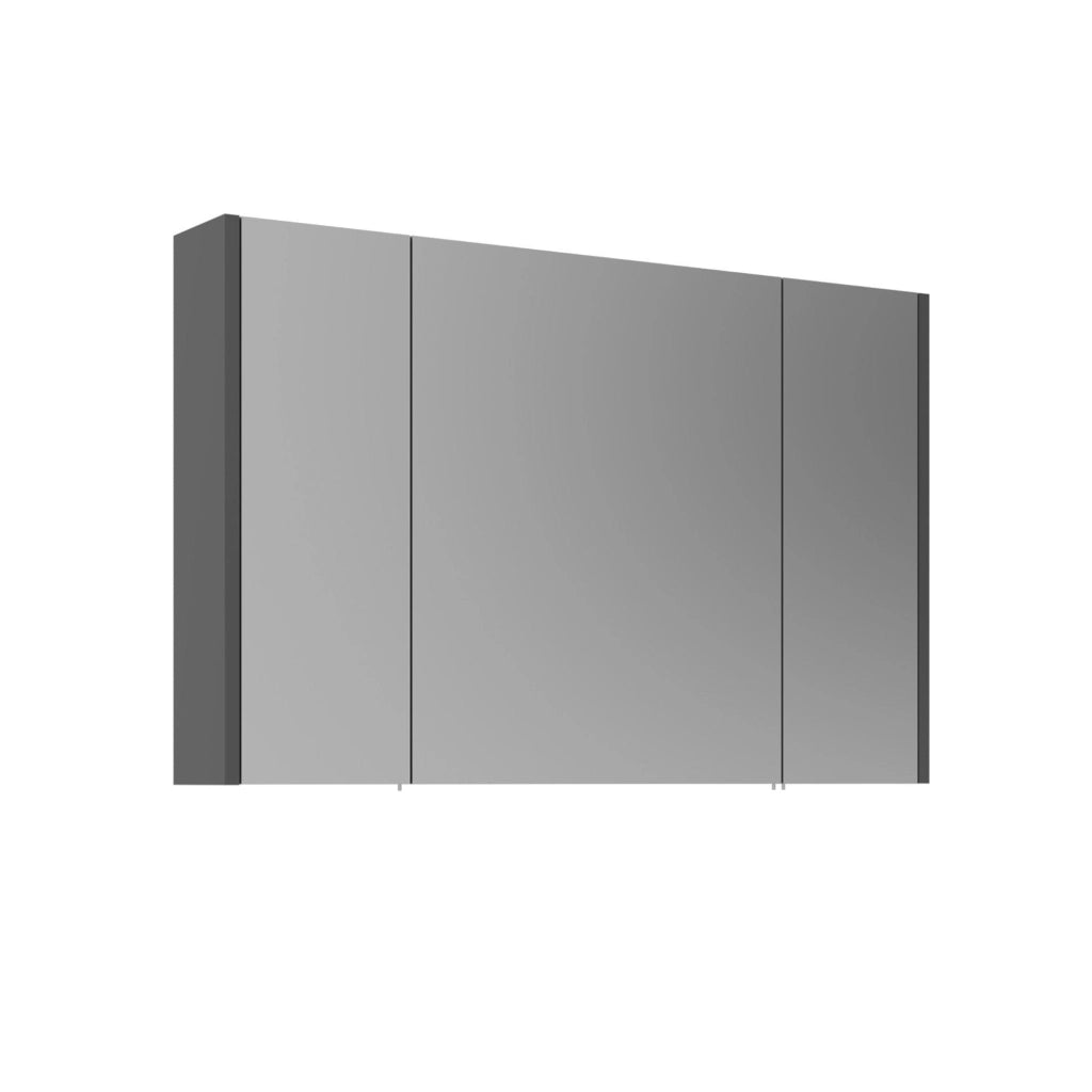 Mobile da bagno con specchio "Arno 100" - 100 x 16 x 66 cm - Grigio / Antracite