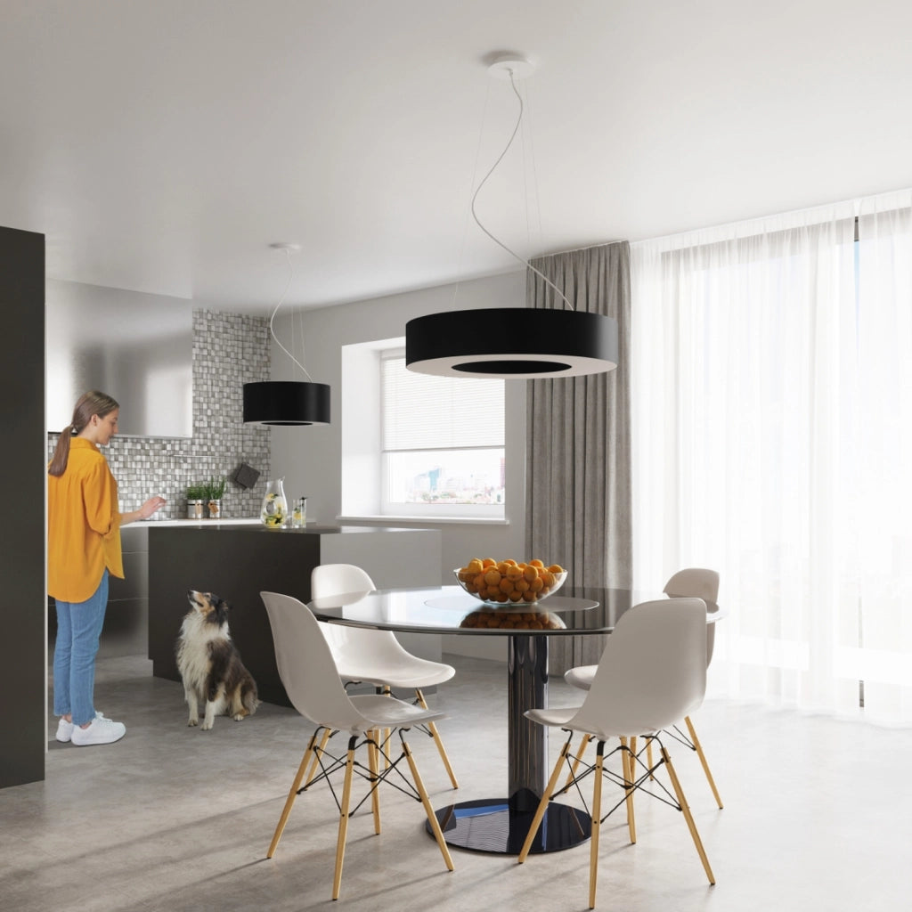 Lampada a sospensione tonda nera Ø50 5xE27 JOVIAN Pure Lume