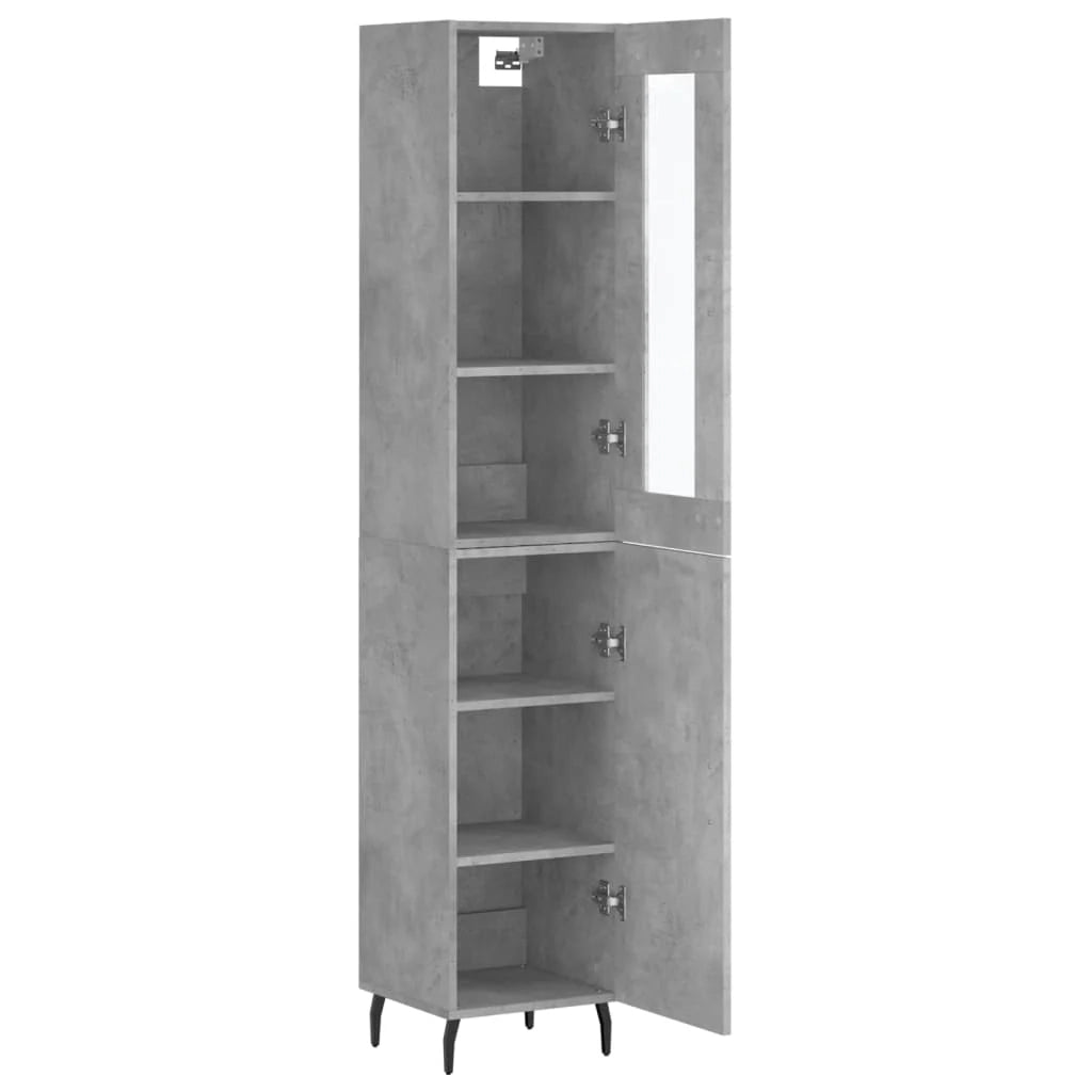 Buffet credenza cassettiera mobiletto mobile contenitore organizer cucina soggiorno salotto alto 34,5 x 34 x 180 cm legno ingegnerizzato grigio 02_0034278