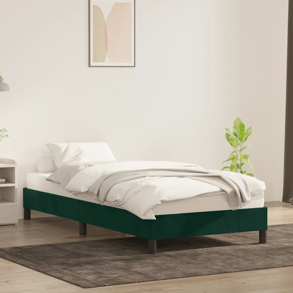 Giroletto senza Materasso Verde Scuro 100x210 cm in Velluto