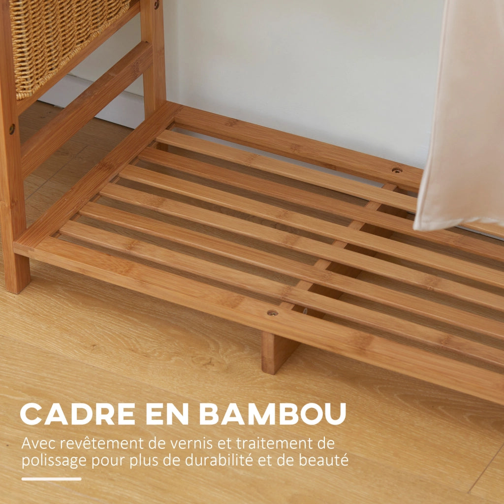 Appendiabiti in Bamb¨´ con Ripiani ¨C Xylo ¨C 6 Livelli, 90x30x145cm, Legno Naturale