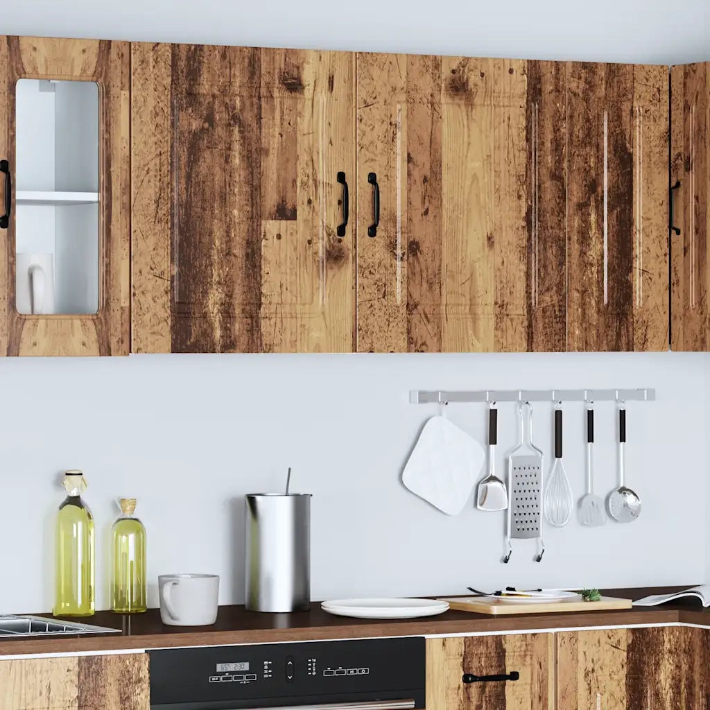 Pensili da cucina 2 pz Kalmar in Legno Multistrato Legno Antico 853574