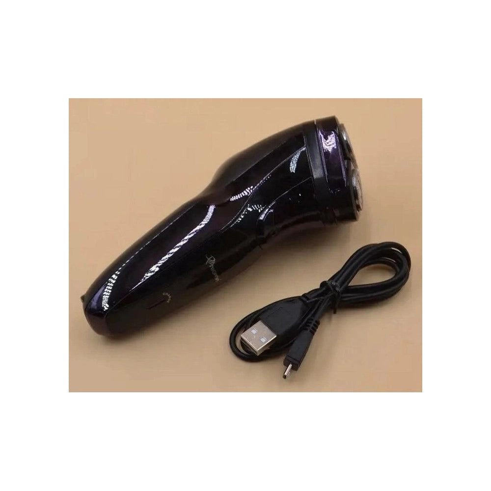 Trade Shop - Rasoio Elettrico 3 Teste Rotativo A Batteria Ricaricabile Senza Fili Uomo Gm-7730 -