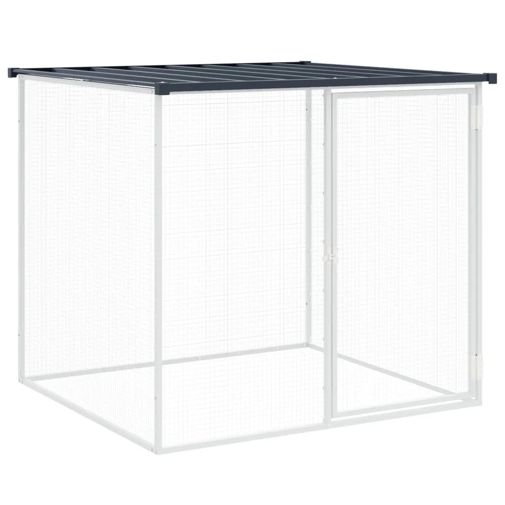 Gabbia Polli con Tetto Antracite 403x98x90 cm Acciaio Zincato 3189040