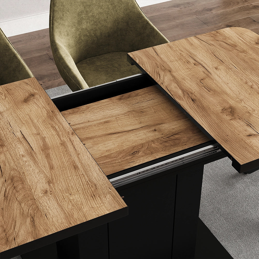 Vicco tavolo da pranzo allungabile Rovere Goldkraft/nero 120 x 80 cm