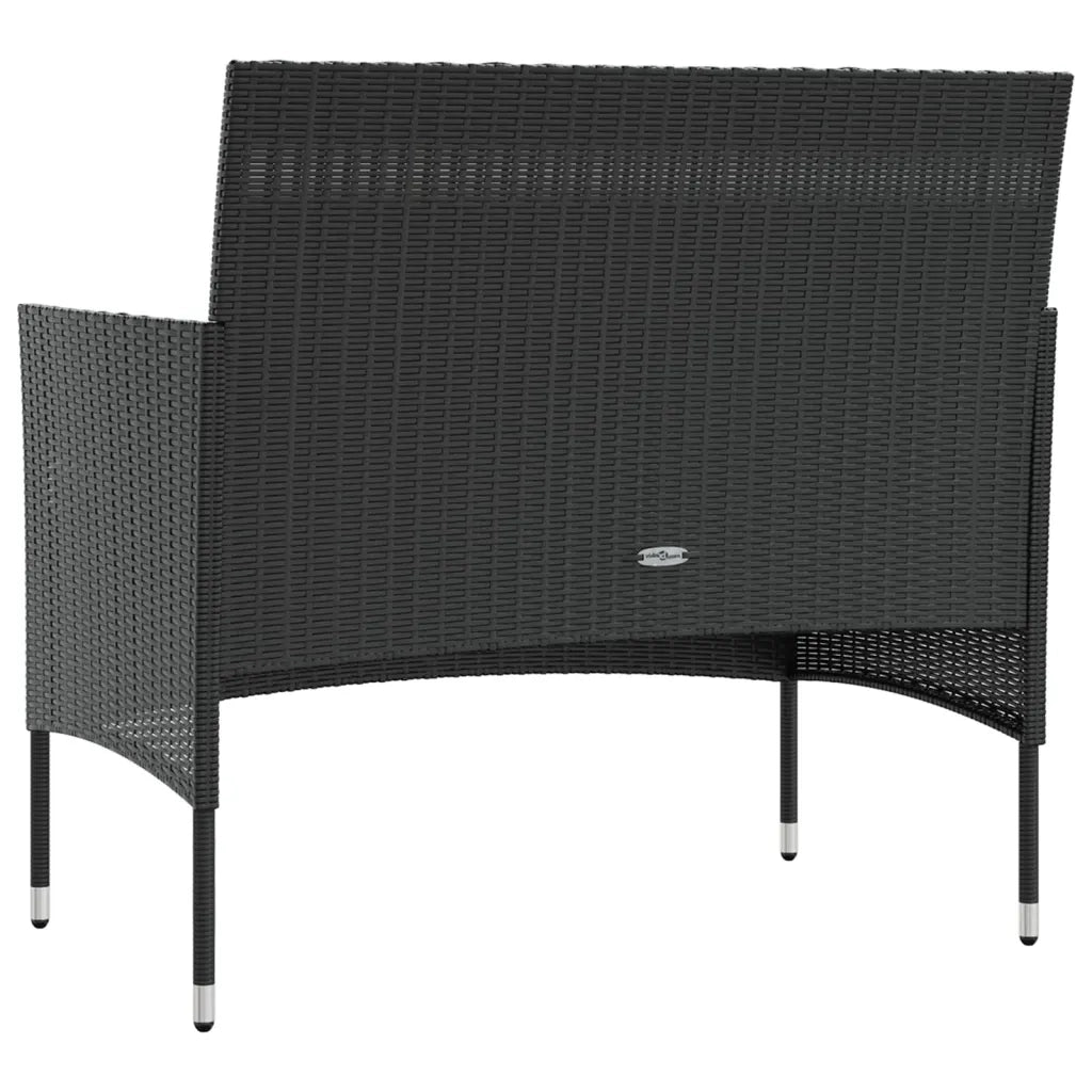Set Divani da Giardino 16 pz con Cuscini in Polyrattan Nero 3095956