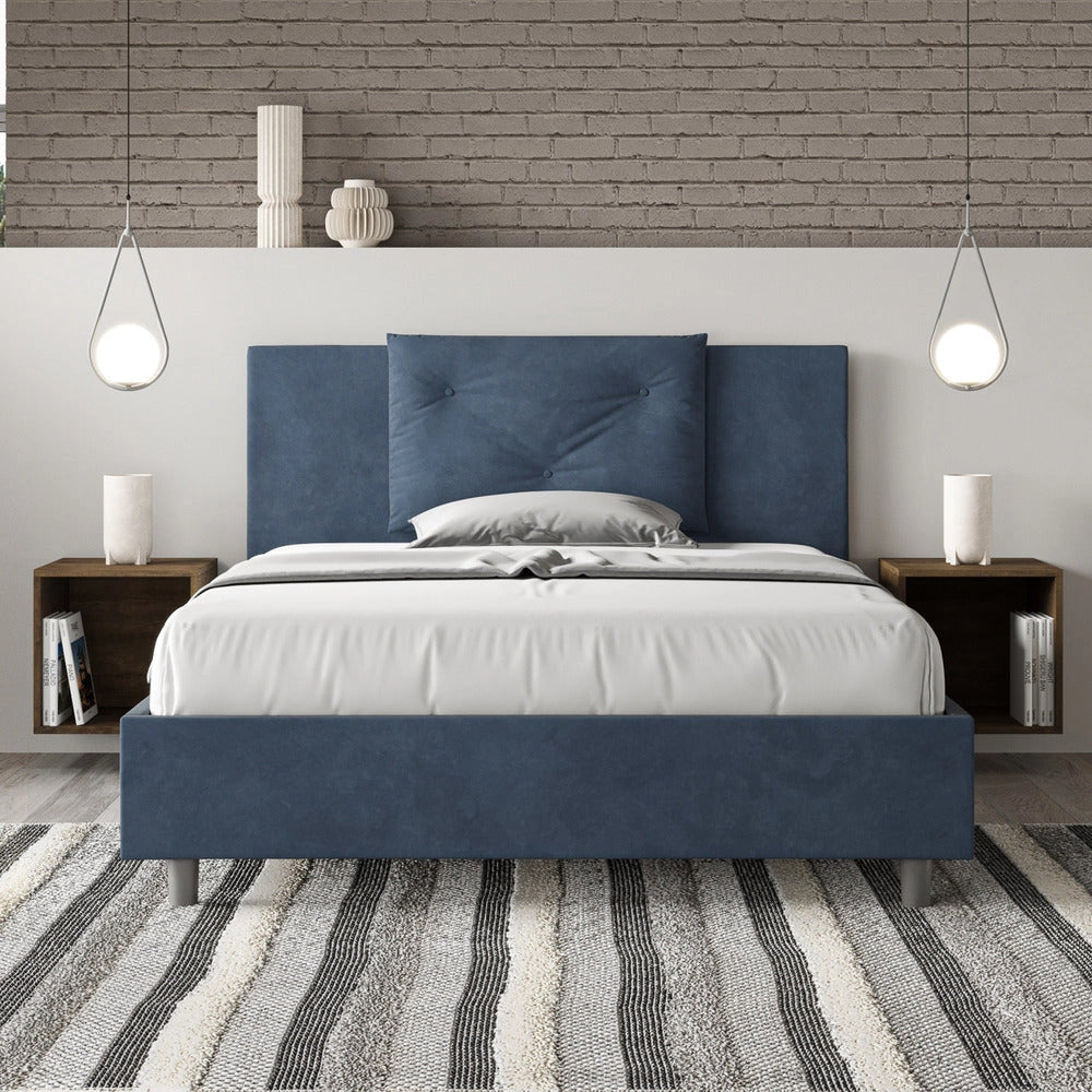 Letto Matrimoniale Large 180x200 cm Senza Rete Appia Blu