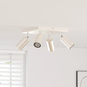 Faro da soffitto 4 Vie Regolabili Nichel Spazzolato GU10