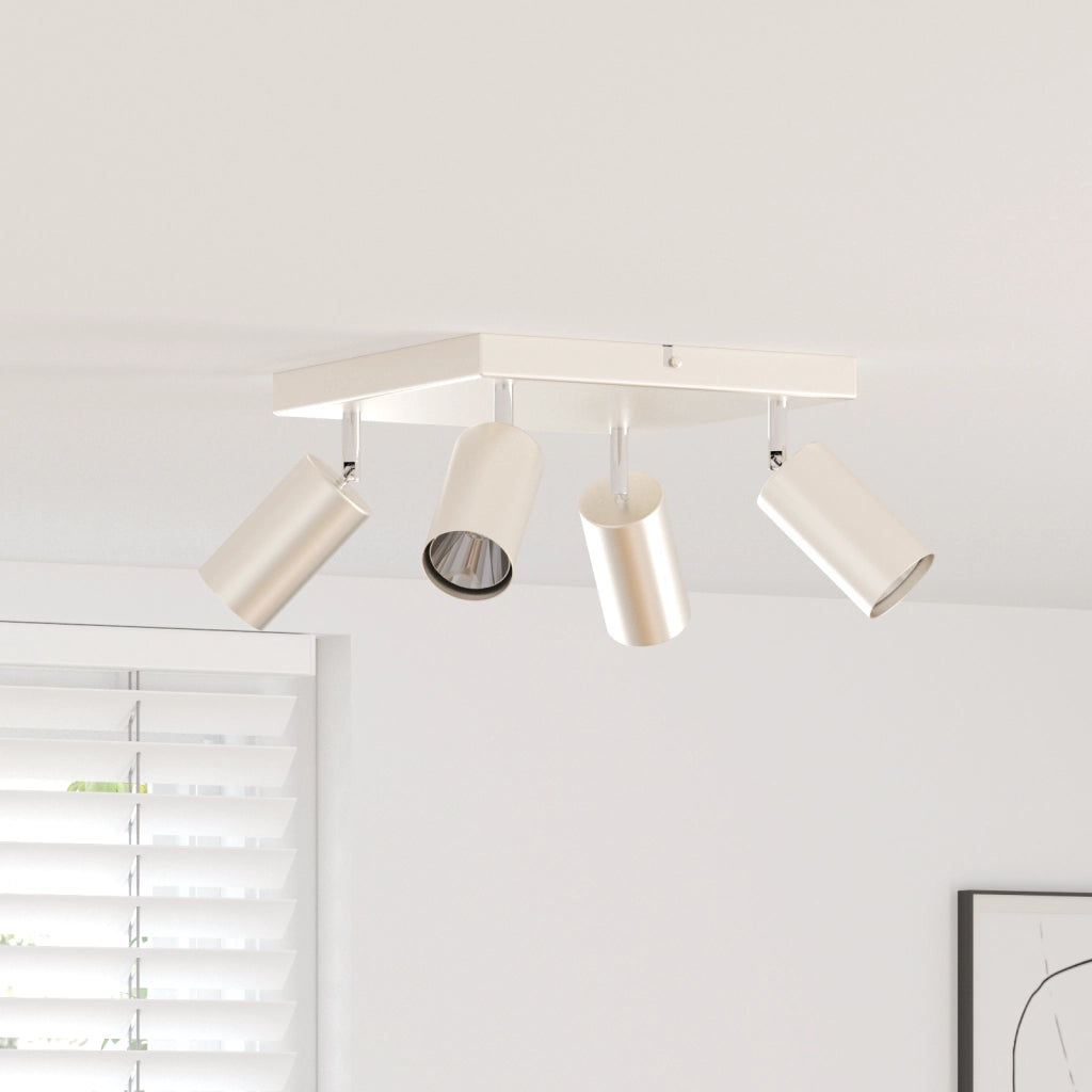 Faro da soffitto 4 Vie Regolabili Nichel Spazzolato GU10