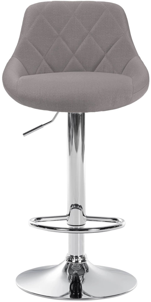 Sgabello bar LAZIO in tessuto grigio,cromo