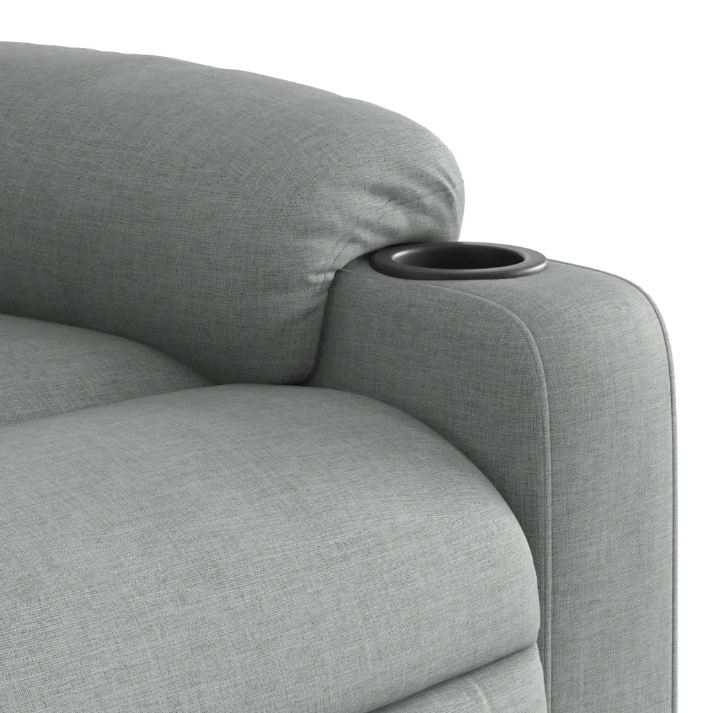 Divano Sedia-Poltrona Reclinabile in Tessuto Grigio Chiaro 730868
