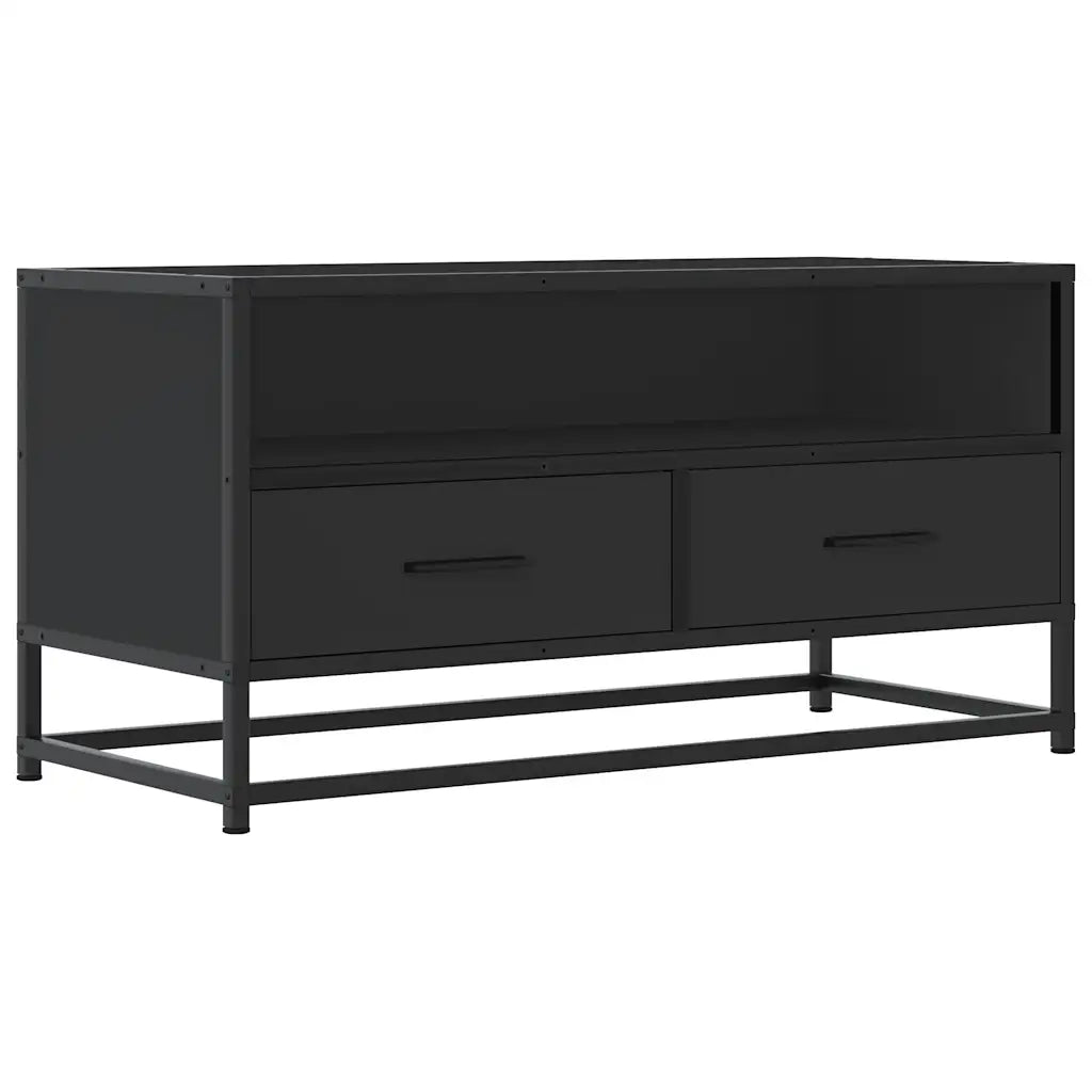 Mobile TV Nero 80x34,5x40 cm in Truciolato Metallo 848809