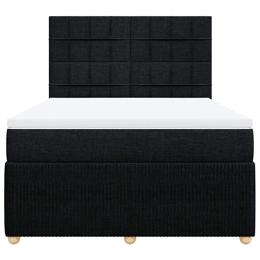 Giroletto a Molle con Materasso Nero 160x200 cm in Tessuto