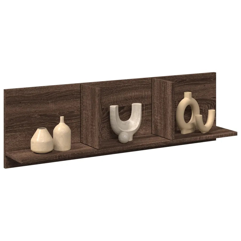vidaXL Mobile a Parete 100x16,5x30 cm Rovere Marrone in Truciolato