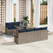 Set Divano da Giardino 8 pcs Grigio Rattan in Polipropilene 3356968