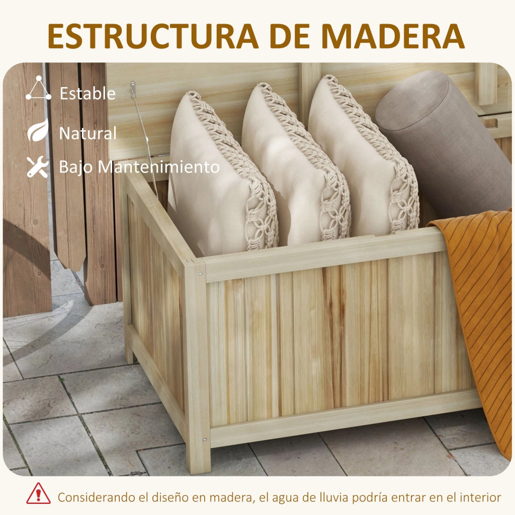 Baule da Giardino in Legno ¨C zephmum ¨C Naturale 172 L
