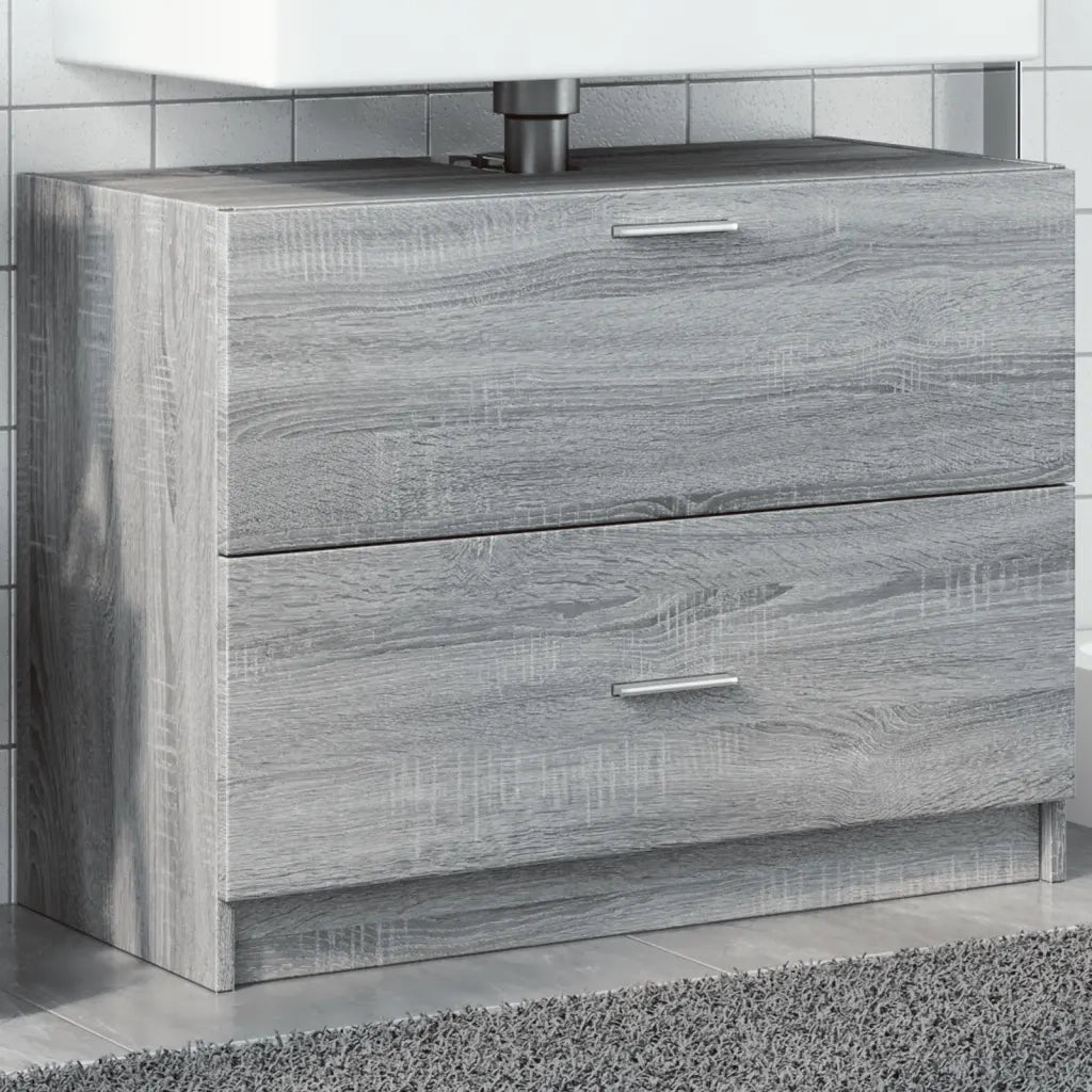 Mobile Lavabo-Armadietto da bagno Grigio Sonoma 78x37x59 cm in Truciolare
