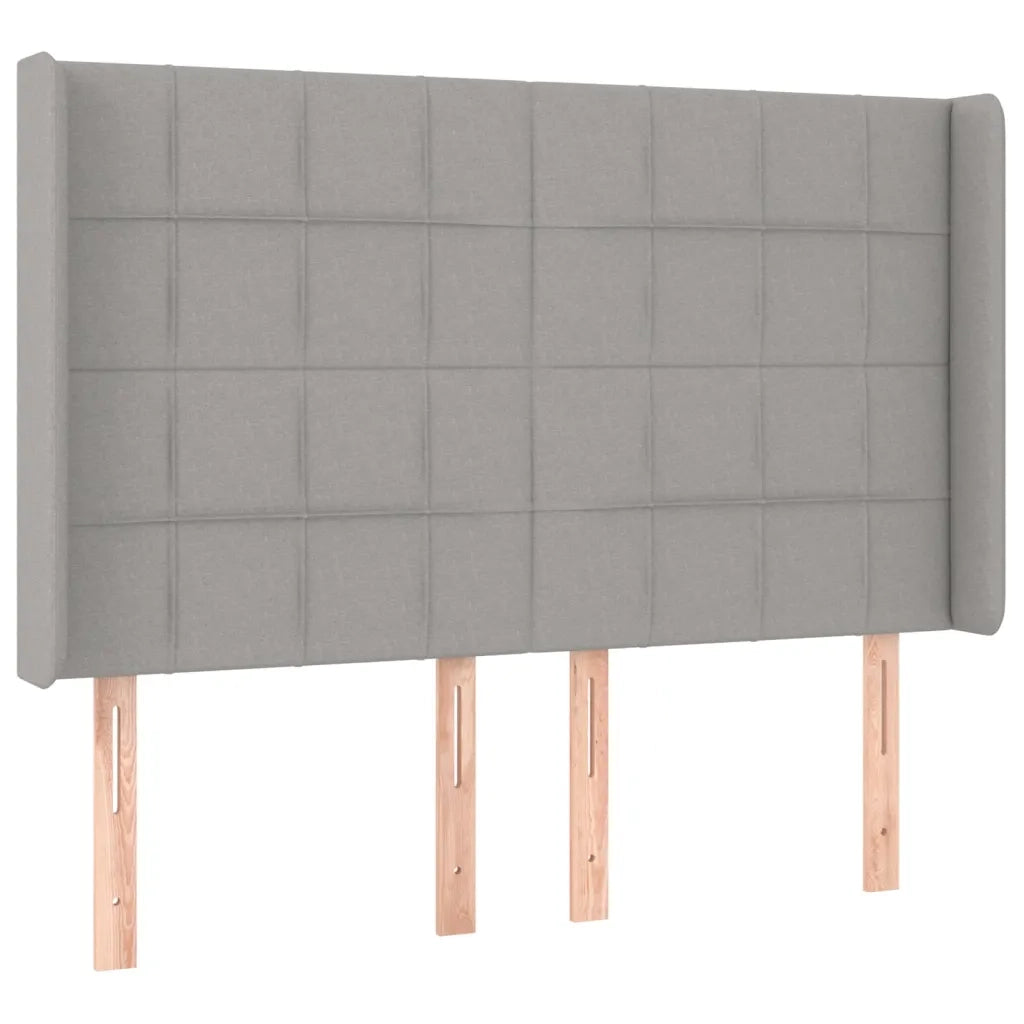 Testiera a LED Grigio Chiaro 147x16x118/128 cm in Tessuto 3124046